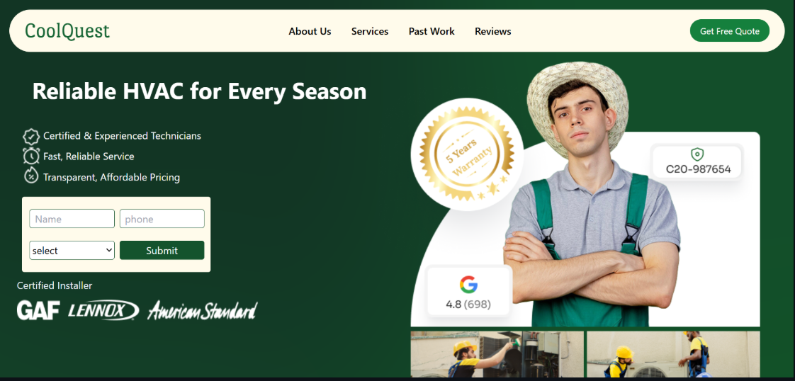 HVAC Landing Page